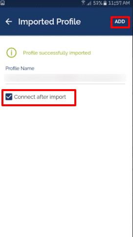 Connect after Import