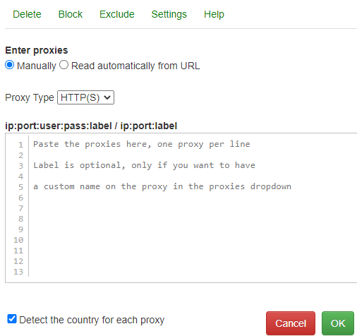 Proxy management